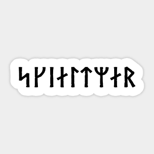 viking shieldmaiden norse futhark runes black Sticker